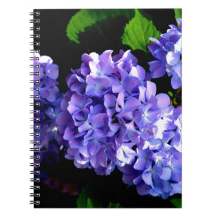 Elegant deep purple floral flowers hydrangea notebook