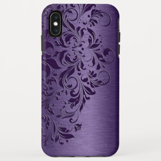 Elegant Deep Purple Floral Lace iPhone XS Max Case
