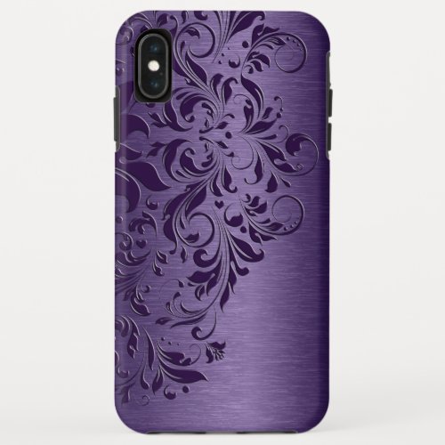 Elegant Deep Purple Floral Lace iPhone XS Max Case