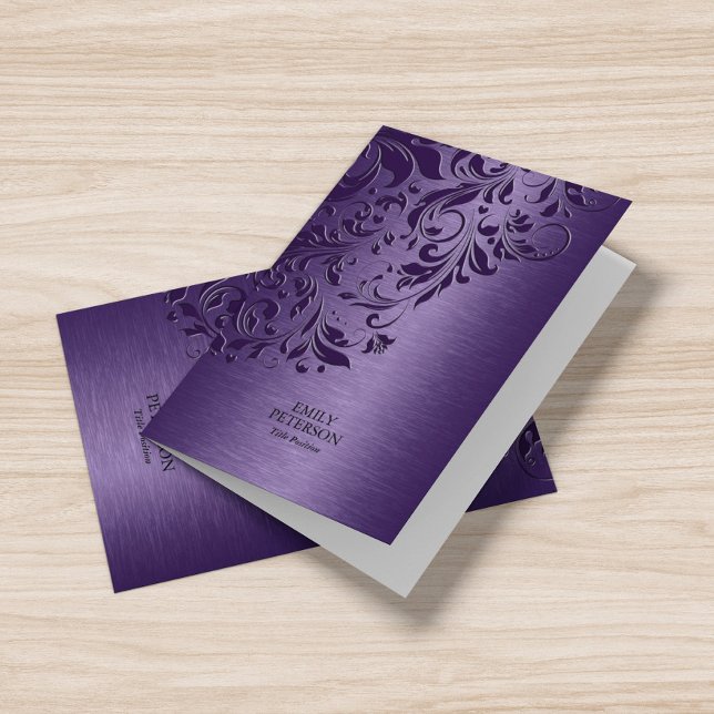 Elegant Deep Purple Floral Lace On Purple Pocket Folder (Creator Uploaded)