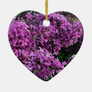 Elegant deep purple magenta florals flowers lilacs ceramic ornament