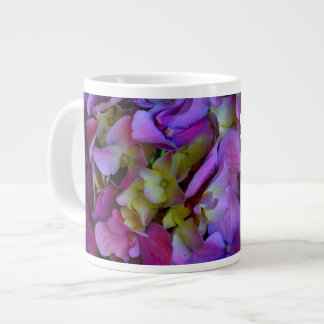 Elegant deep purple pink magenta floral hydrangeas giant coffee mug