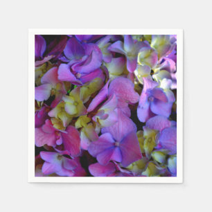 Elegant deep purple pink magenta floral hydrangeas paper napkins