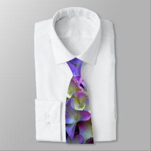 Elegant deep purple pink magenta floral hydrangeas tie