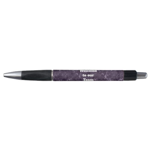 Elegant Deep Purple Welcome to Our Team Business Pen