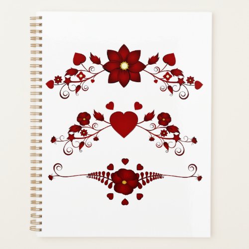 Elegant Deep Red Floral Flourish