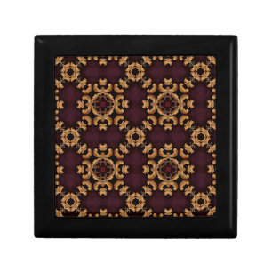 Elegant deep red gold arabesque pattern gift box