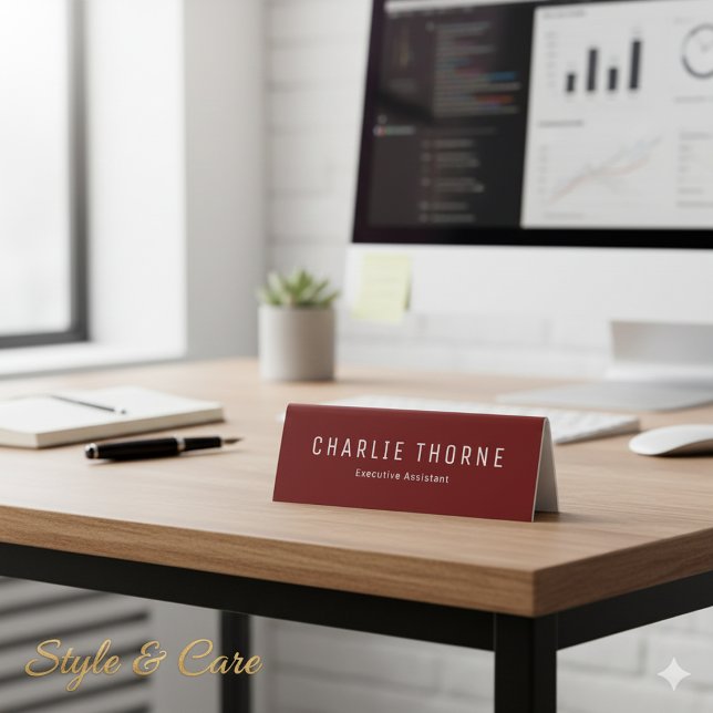 Elegant Deep Red Office Professionals Name Plate Table Tent (Elegant Deep Red Office Professionals Name Plate Table Tent)