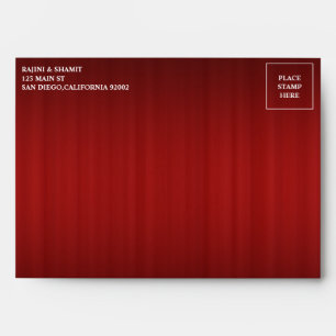 Elegant Deep Red Paisley Indian Wedding Invitation Envelope