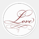 True Love Red Heart Stickers