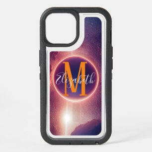 Elegant Deep Space Custom Name Monogram Funny iPhone 15 Case