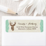 Elegant Deer Antlers Rustic Country Wedding Label