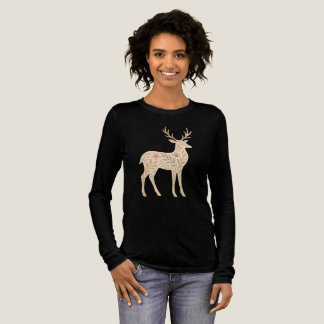 Elegant Deer Art T-Shirt – Nature-Inspired Wildlif Tri-Blend Shirt