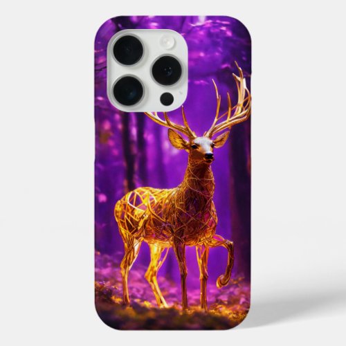 Elegant Deer Design iPhone 15 Pro Case