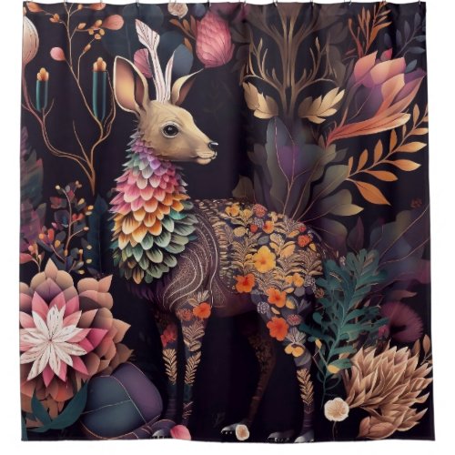 Elegant Deer Design Shower Curtain