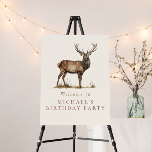 Elegant Deer Hunting Birthday Party Welcome Foam Board