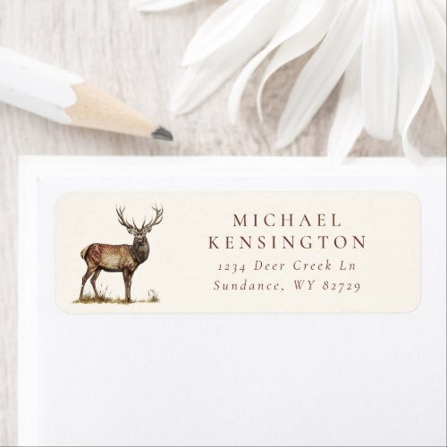 Elegant Deer Hunting Stag Custom Return Address Label