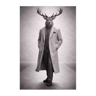 Elegant Deer in Tailored Coat Portrait Acrylic Print
