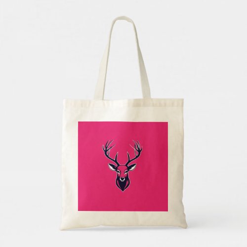 Elegant Deer Logo in Dark Pink Tote Bag