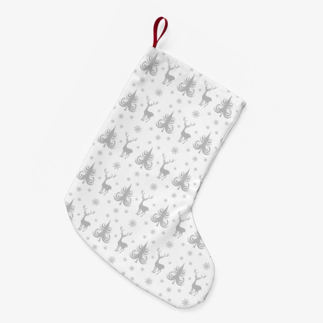 Elegant Deer Pattern Small Christmas Stocking (Front (Hanging))
