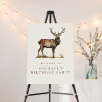 Elegant Deer Stag Hunting Birthday Party Welcome