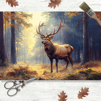 Elegant Deer Stag in the Forest Decoupage Tissue Paper
