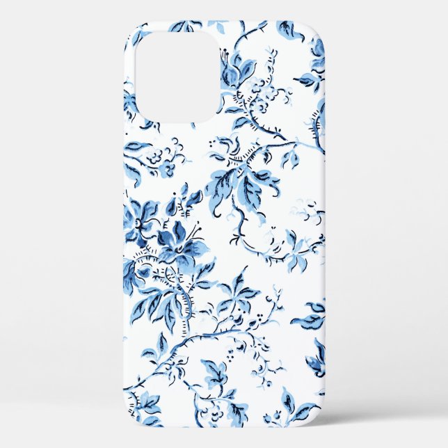 Elegant Delft Blue and White Floral Case-Mate iPhone Case (Back)