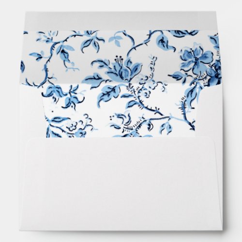 Elegant Delft Blue and White Floral Envelope