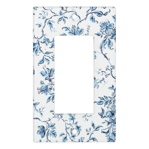 Elegant Delft Blue and White Floral Light Switch Cover