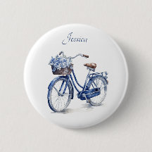 Elegant Delft Blue Floral Bicycle Personalized