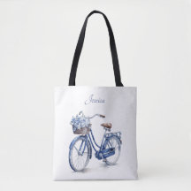 Elegant Delft Blue Floral Bicycle Personalized