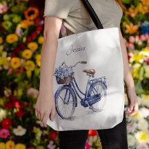 Elegant Delft Blue Floral Bicycle Personalized