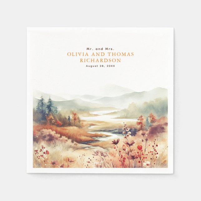 Elegant Delicate Fall Nature  Napkins (Front)