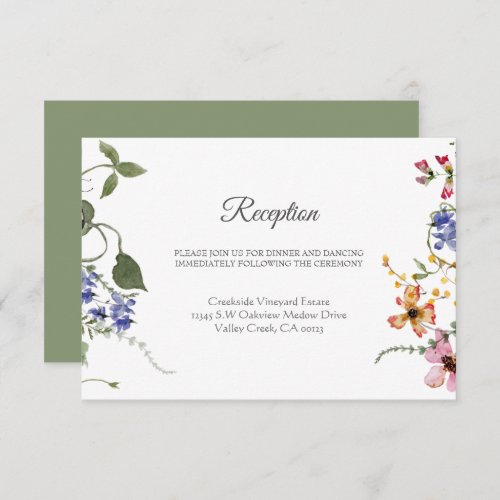 Elegant Delicate Floral Secret Garden Wedding Enclosure Card
