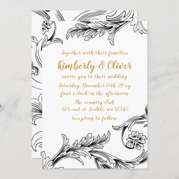 Elegant Delicate Floral Wedding Invitation