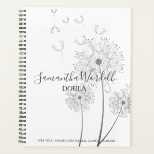 Elegant Delicate Flowers Doula Birth Coach Midwife Planner