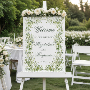 Elegant Delicate Greenery Botanical Garden Wedding Foam Board