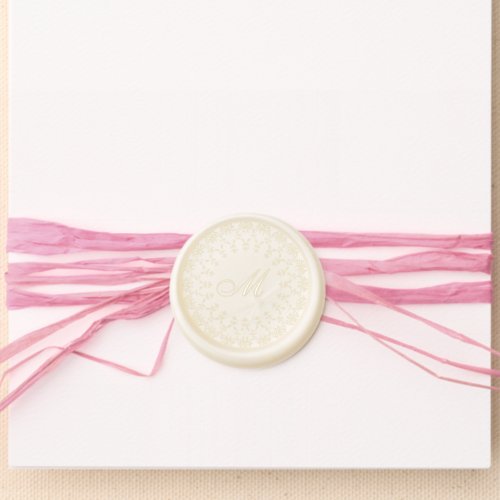 Elegant Delicate Lace_like Frame Monogram Wax Seal Sticker