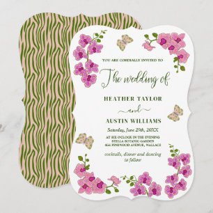 Elegant Delicate Purple Orchids Bohemian Botanical Invitation