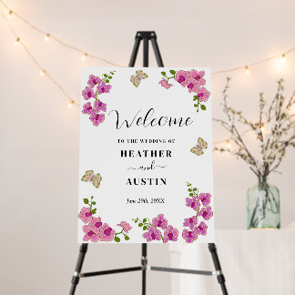 Elegant Delicate Purple Orchids Bohemian Wedding Foam Board