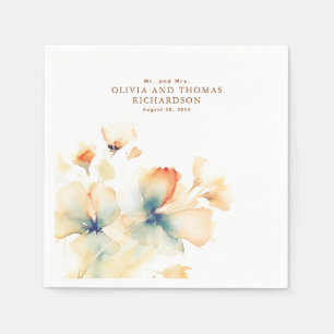 Elegant Delicate Watercolor Flowers Napkins