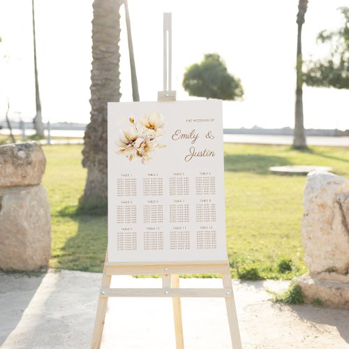 Elegant Delicate Wedding Guest Seating Chart Foam Board