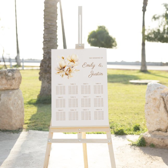 Elegant Delicate Wedding Guest Seating Chart Foam Board (Creator Uploaded)