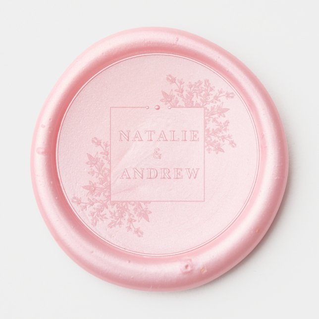 Elegant Delicate Wildflower Wreath Wedding Wax Seal Sticker (Front)