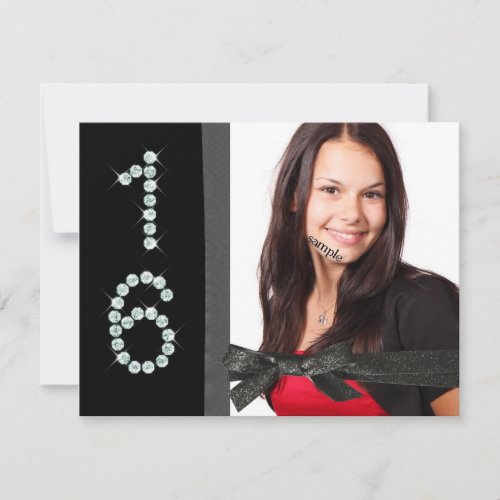 Elegant Deluxe 3 Photo Sweet 16th Birthday Custom Announcements