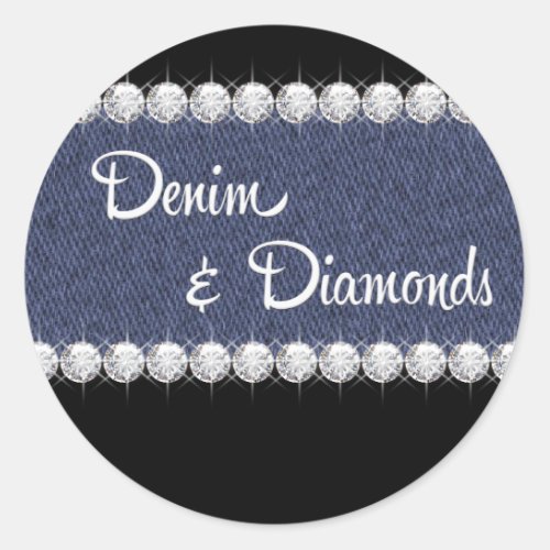 Elegant Denim and Diamonds Stickers