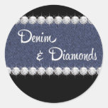 Diamonds and Denim Party Stickers | Zazzle