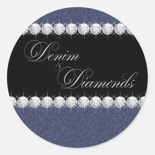 Elegant Denim and Diamonds Stickers | Zazzle.com