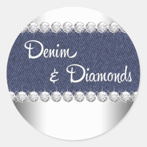 Elegant Denim and Diamonds Stickers