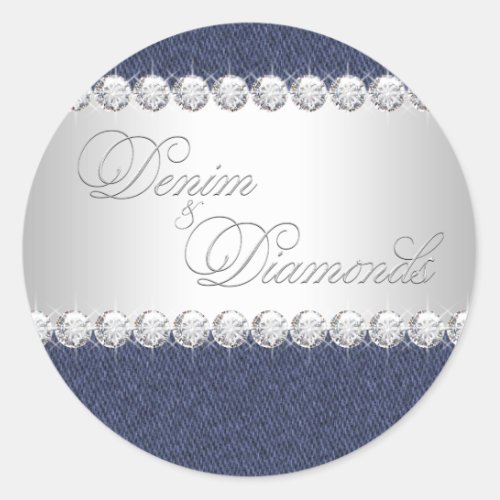 Elegant Denim and Diamonds Stickers